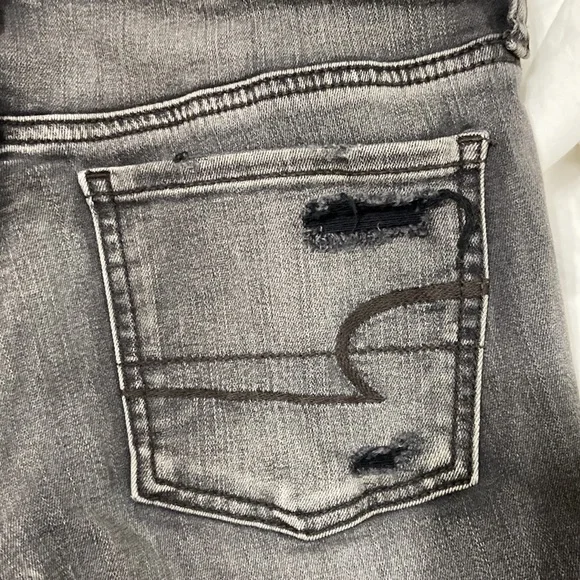 Women’s American Eagle Super Stretch Super Low Jegging, black/grey. Sz 4 - Picture 9 of 14